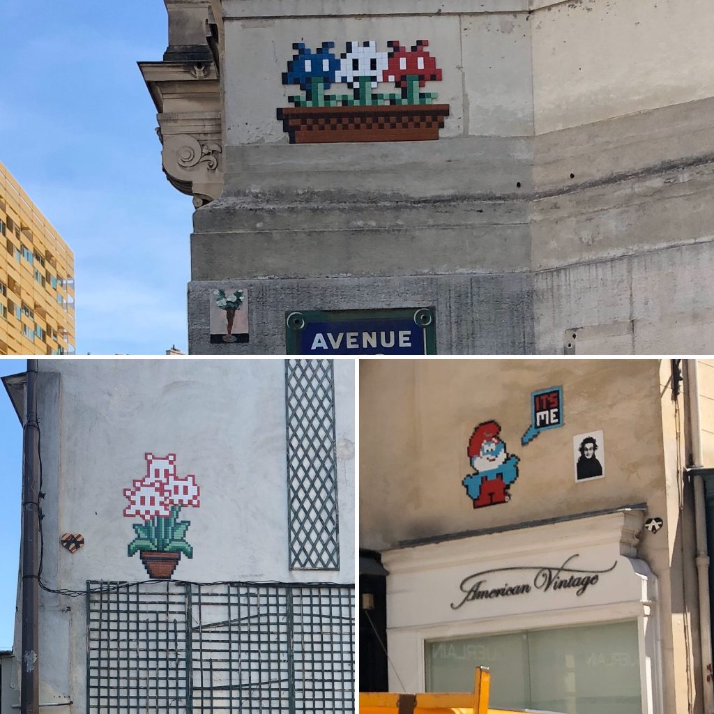 Examples of Invader's mosaics